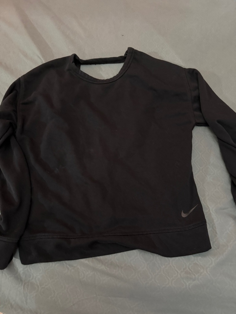 Nike Women's Black Crew Sweatshirt with Subtle Swoosh